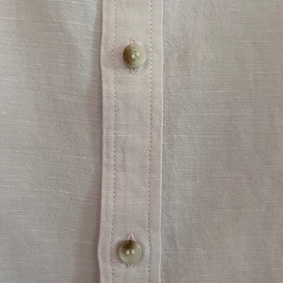 Mens Banana Republic Pink Linen Dress Shirt, Size L - Picture 4 of 11